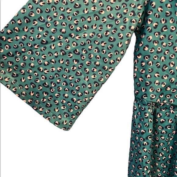 Eloquii Tie Front Teal Dot Dress Size 14 - Picture 8 of 12